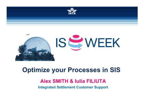 SIS & RA Break-out Sessions - IATA