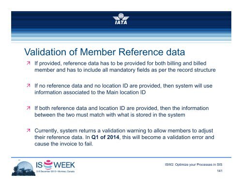 SIS & RA Break-out Sessions - IATA