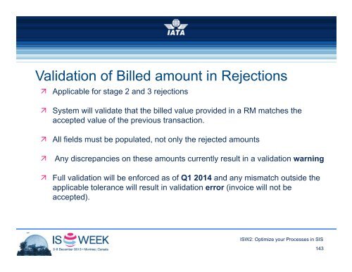 SIS & RA Break-out Sessions - IATA