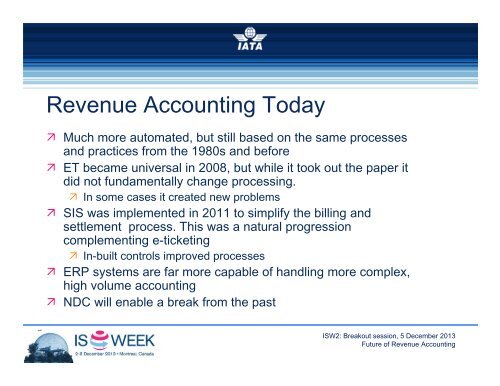 SIS & RA Break-out Sessions - IATA