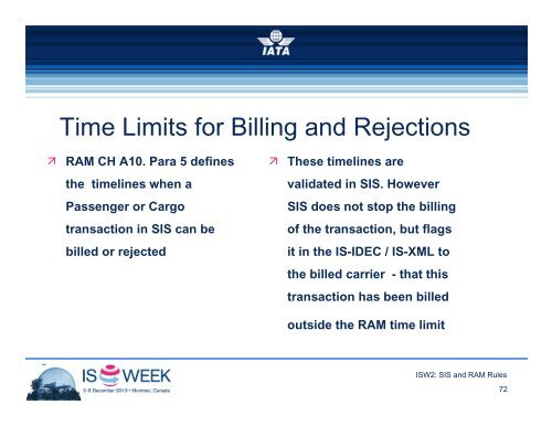 SIS & RA Break-out Sessions - IATA