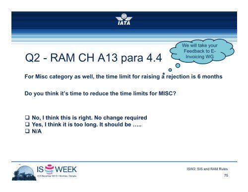 SIS & RA Break-out Sessions - IATA