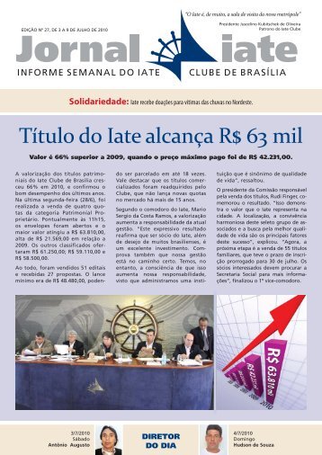 EdiÃ§Ã£o 27.indd - Iate Clube de BrasÃ­lia