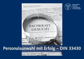 Personalauswahl mit Erfolg â DIN 33430 - BDP