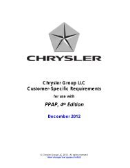 Chrysler Customer Specific Requirements for PPAP 4th Edition - IATF