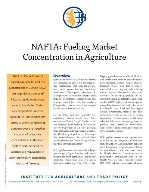 NAFTA: Fueling Market Concentration in Agriculture - Institute for ...