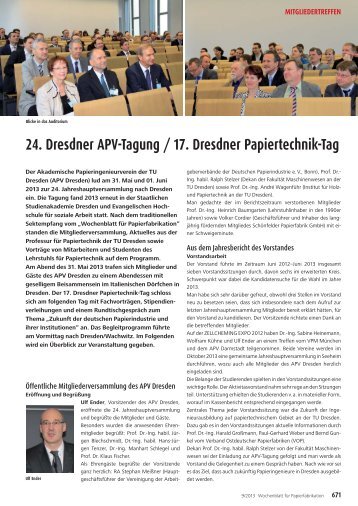 24. Dresdner APV-Tagung - Akademischer Papieringenieurverein ...