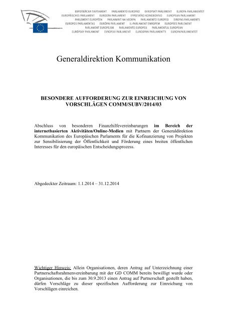 Generaldirektion Kommunikation - Europa