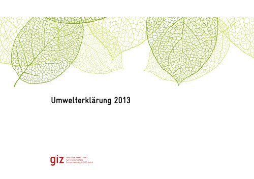 EMAS Umwelterklaerung 2013 - GIZ