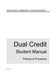 Dual Credit Manual - Iowa Valley Community College District