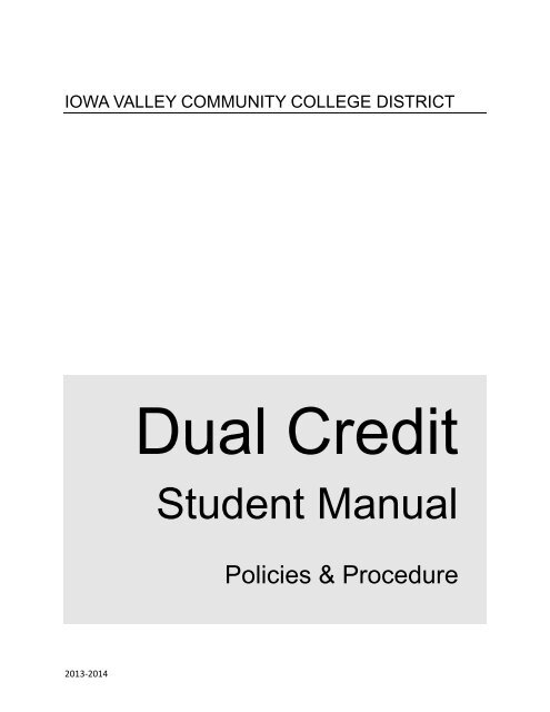 Dual Credit Manual - Iowa Valley Community College District