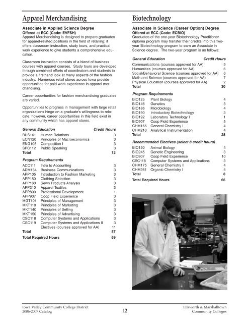 2007-2008 Catalog - Iowa Valley Community College District