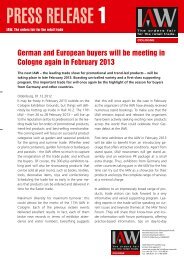 German and European buyers will be meeting in ... - IAW Messe