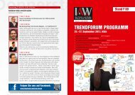 Trendforum Programm - IAW Messe