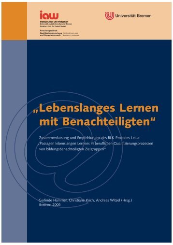 âLebenslanges Lernen mit Benachteiligtenâ - am Institut Arbeit und ...