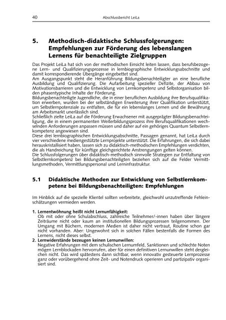 âLebenslanges Lernen mit Benachteiligtenâ - am Institut Arbeit und ...