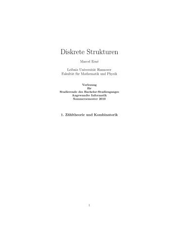 Zähltheorie und Kombinatorik - Institut für Algebra, Zahlentheorie ...