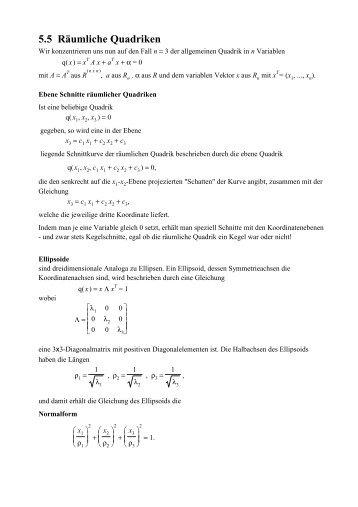 5.5 Räumliche Quadriken