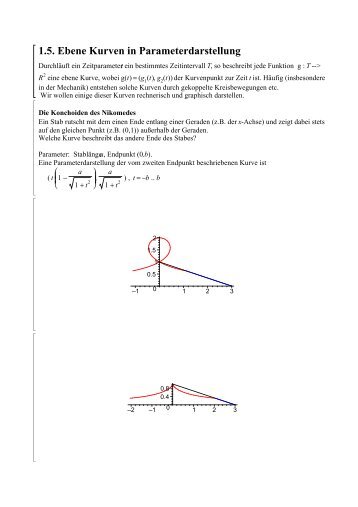 1.5. Ebene Kurven in Parameterdarstellung