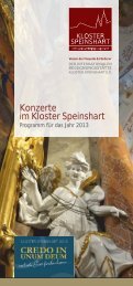 Konzerte 2013 - 2. Auflage - Kloster Speinshart