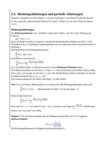 5.3. Richtungsableitungen und partielle Ableitungen