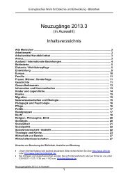 Neuzugangsliste 2013 - 3 (PDF, 276 KB) - Diakonie Deutschland