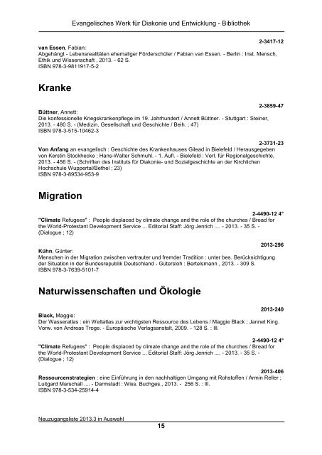 Neuzugangsliste 2013 - 3 (PDF, 276 KB) - Diakonie Deutschland