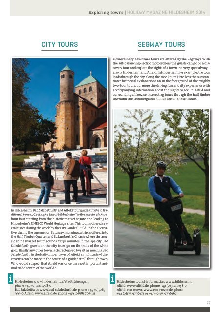 HOLIDAY MAGAZINE HILDESHEIM REGION - Hi-Reg