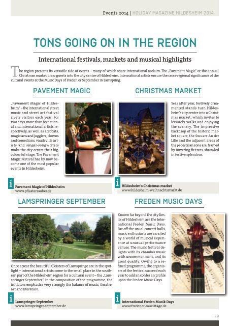 HOLIDAY MAGAZINE HILDESHEIM REGION - Hi-Reg