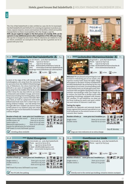 HOLIDAY MAGAZINE HILDESHEIM REGION - Hi-Reg