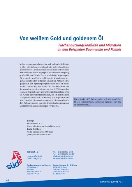 Von weiÃŸem Gold und goldenem Ã–l - Fair Trade