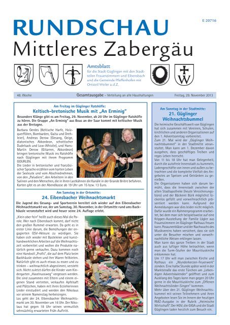 Ausgabe 29.11.2013 - GÃ¼glingen