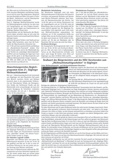 Ausgabe 29.11.2013 - GÃ¼glingen