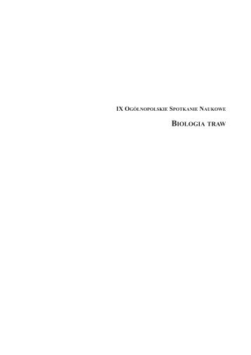 BIOLOGIA TRAW - Instytut Botaniki PAN