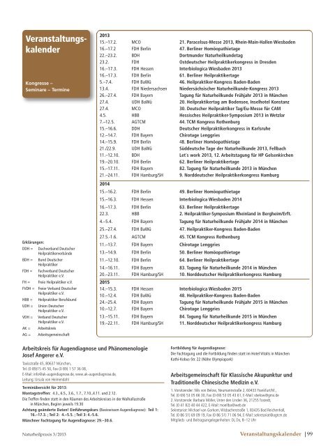 Veranstaltungs- kalender - Naturheilpraxis
