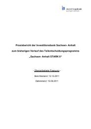 Praxisbericht Stark II - Investitionsbank Sachsen-Anhalt