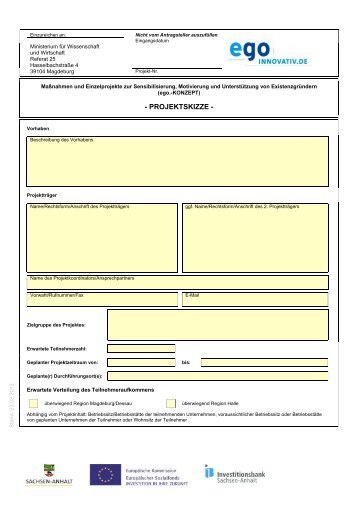 PROJEKTSKIZZE - Investitionsbank Sachsen-Anhalt