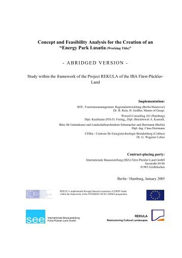 Concept and Feasibility Analysis for the Creation of an “Energy Park ...
