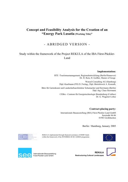 Concept And Feasibility Analysis For The Creation Of An Energy