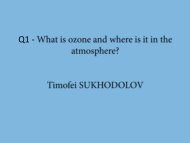 Q1 What is ozone and where is it in the atmosphere? - ETH