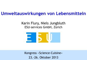 Umweltauswirkungen von Lebensmitteln - ESU-services Ltd.