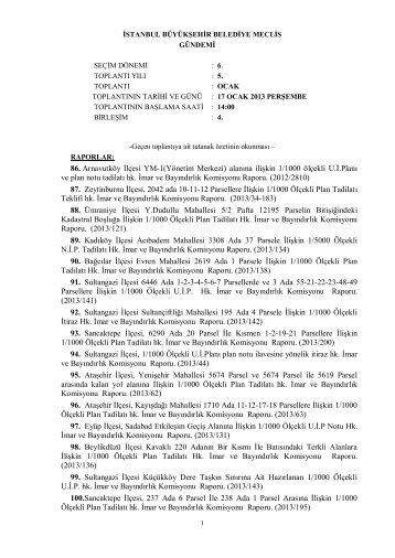 alanÄ±na iliÅkin 1/1000 Ã¶lÃ§ekli U.Ä°.PlanÄ± ve plan notu tadilatÄ± hk. Ä°mar