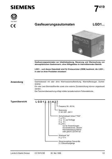 7419 Gasfeuerungsautomaten LGD1... - Herrmann