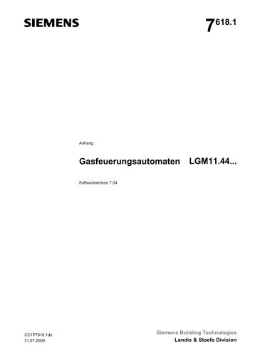 7618.1 Gasfeuerungsautomaten LGM11.44... - Herrmann