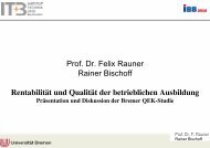 Prof. Dr. Felix Rauner Rainer Bischoff RentabilitÃ¤t und QualitÃ¤t der ...