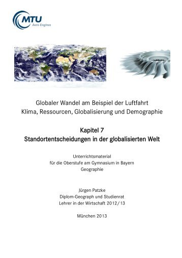 Globaler Wandel am Beispiel der Luftfahrt Klima, Ressourcen ...