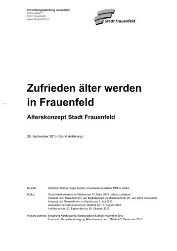 Alterskonzept Stand 30. September 2013 (inkl ... - Stadt Frauenfeld
