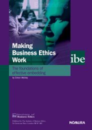 Making Business Ethics Work - the foundations of effective embedding
