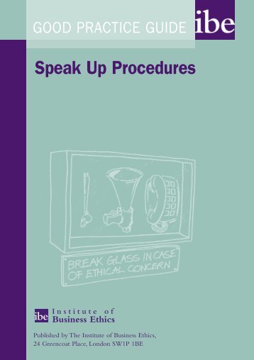 Speak Up Procedures - Institute of Business Ethics