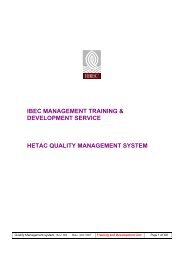 IBEC Quality Assurance Procedures.pdf - IBEC Training and ...